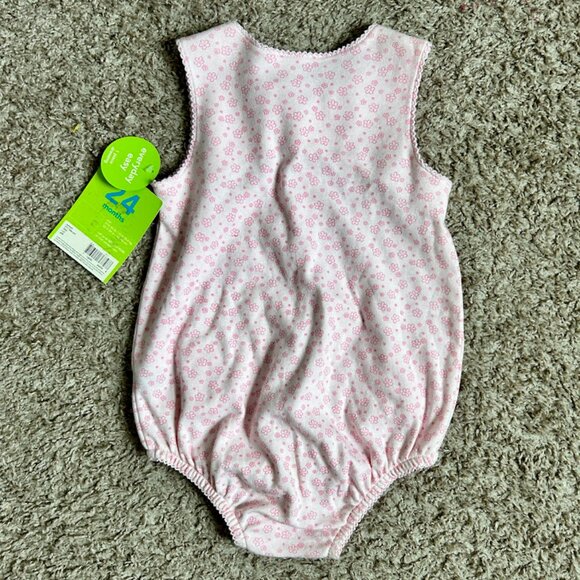 NWT I Carter's Pink Romper with Floral Print I Size 24M - Picture 4 of 4